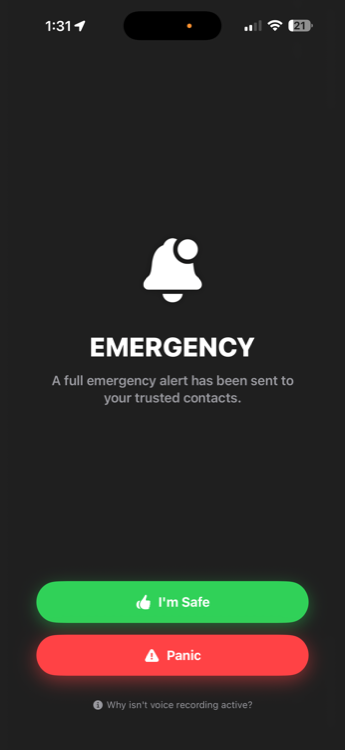 SafeMeet check-in prompt screen